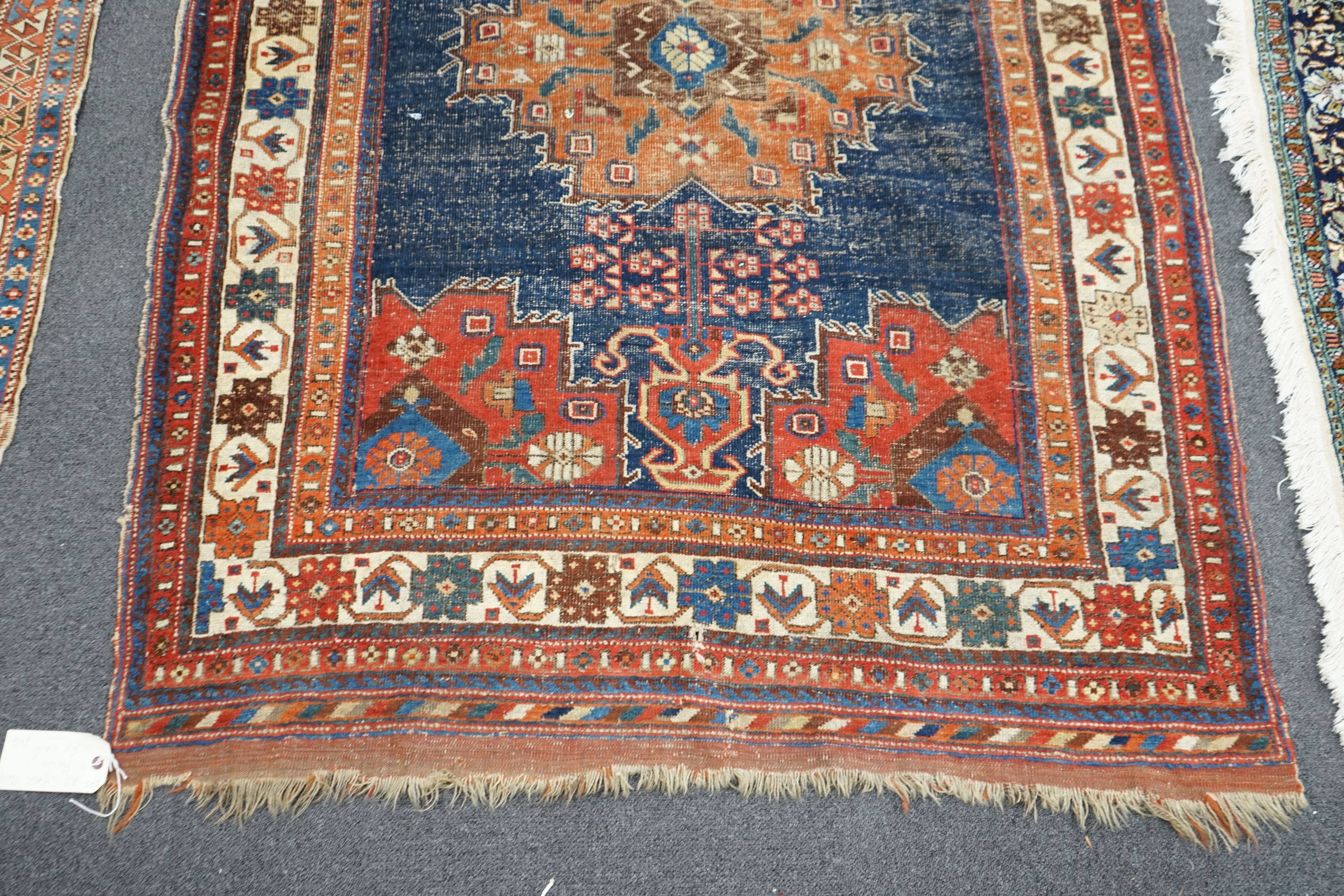 An antique Afshar blue ground rug, 180 x 130cm
